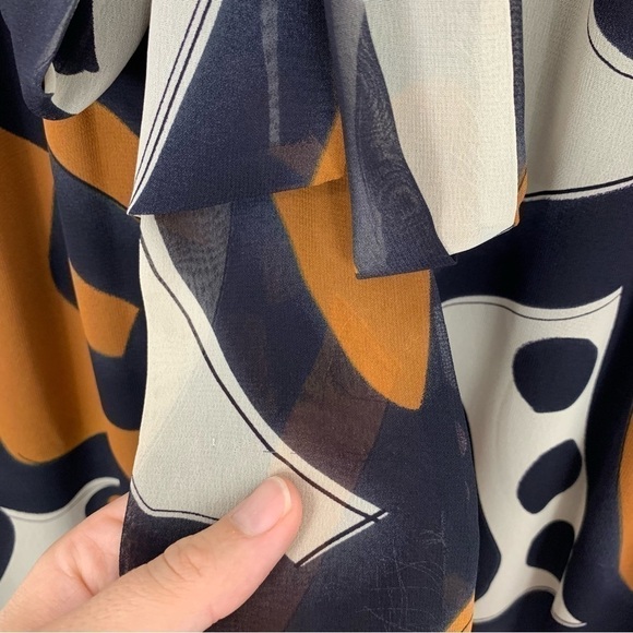 Eliza J Geometric Print Tie Waist Dress Size 6 Petite - Picture 12 of 16